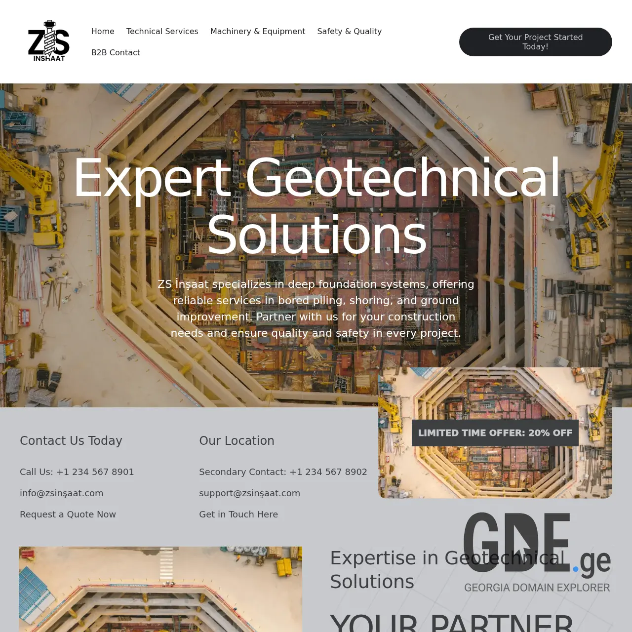 Screenshot of the site zsinsaat.ge at 2026-01-31