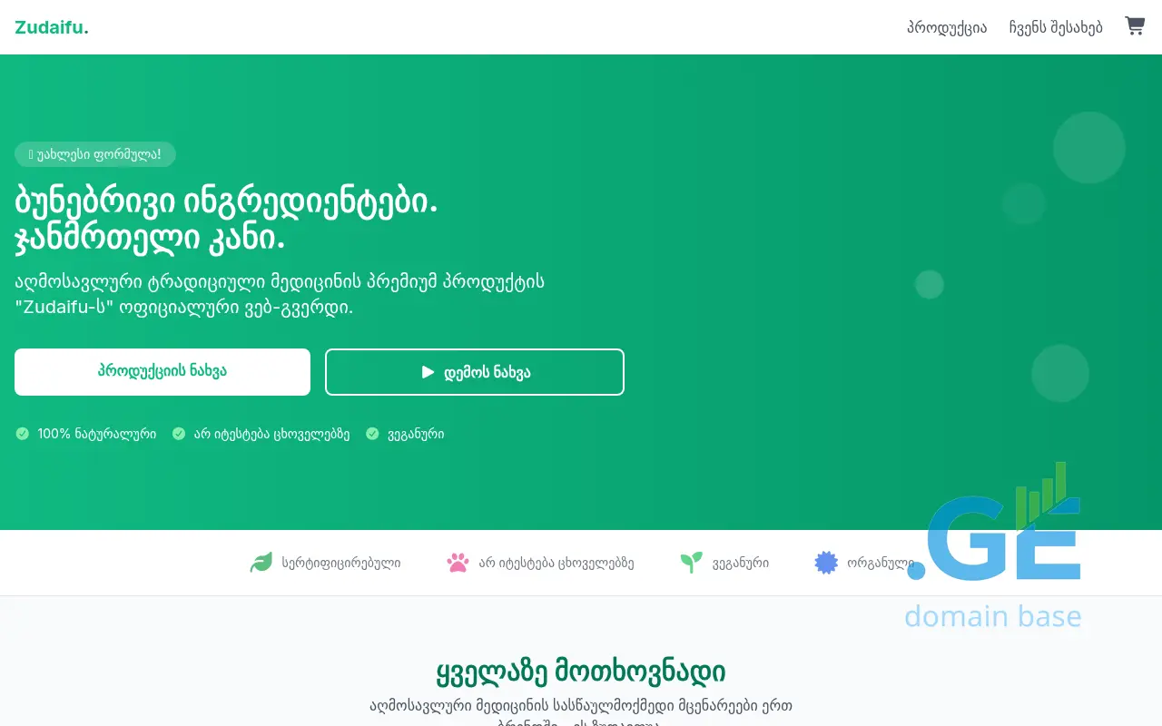 Screenshot of the site zudaifu.ge