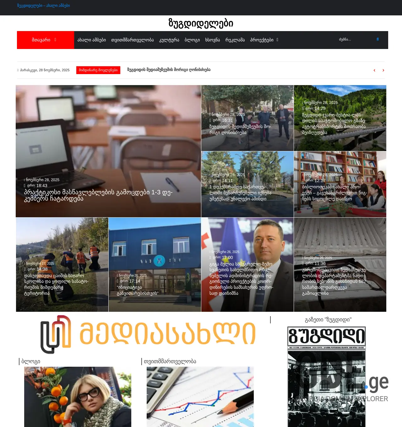 Screenshot of the site zugdidelebi.ge at 2025-11-30