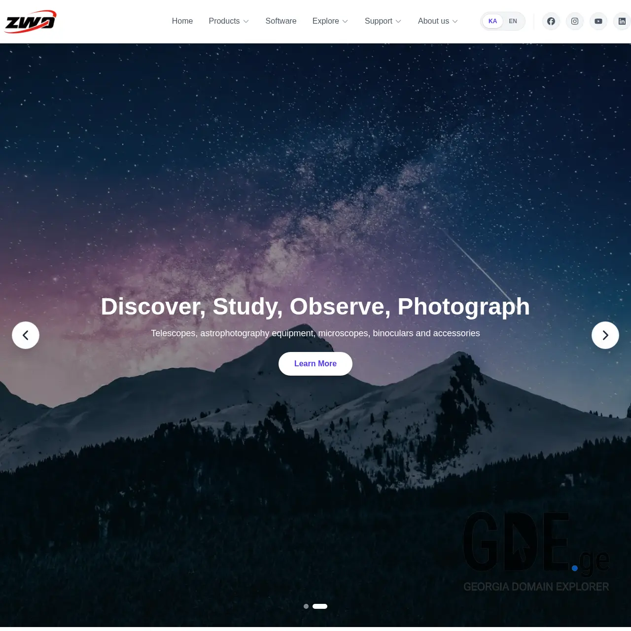 Screenshot of the site zwoastro.ge at 2026-01-30